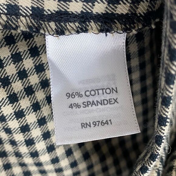 J. Jill Cream & Black Gingham Check Cropped Trouser Pants - Picture 4 of 5